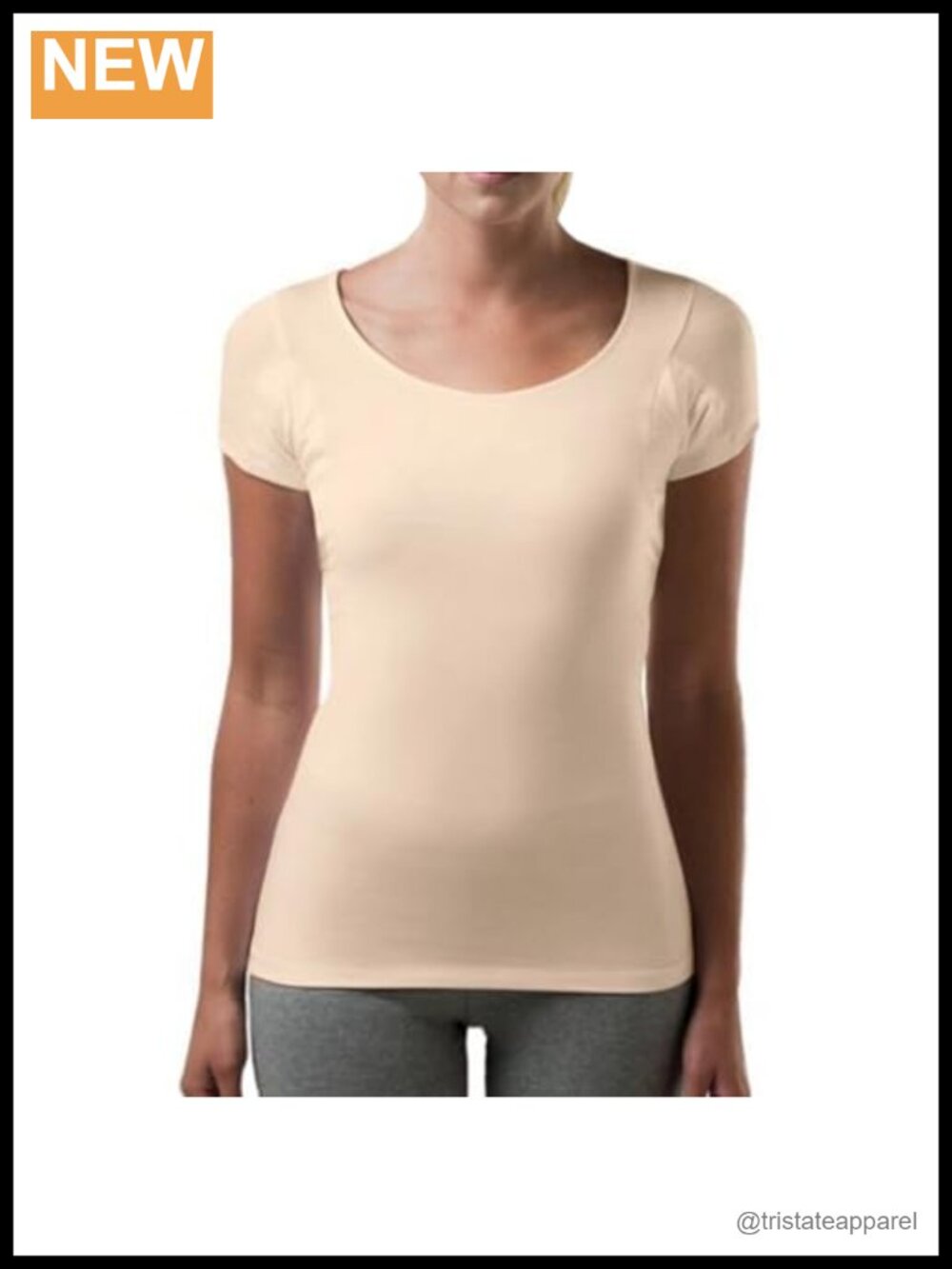 Slim Fit Sweatproof Rayon Scoop Neck Undershirt Sweat Blocking